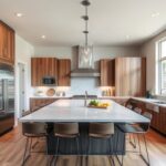 Remodeling kitchen cost Brentwood California overview with modern kitchen design.